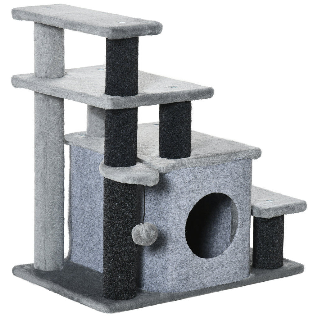 Adjustable Pet Stairs with Cat House