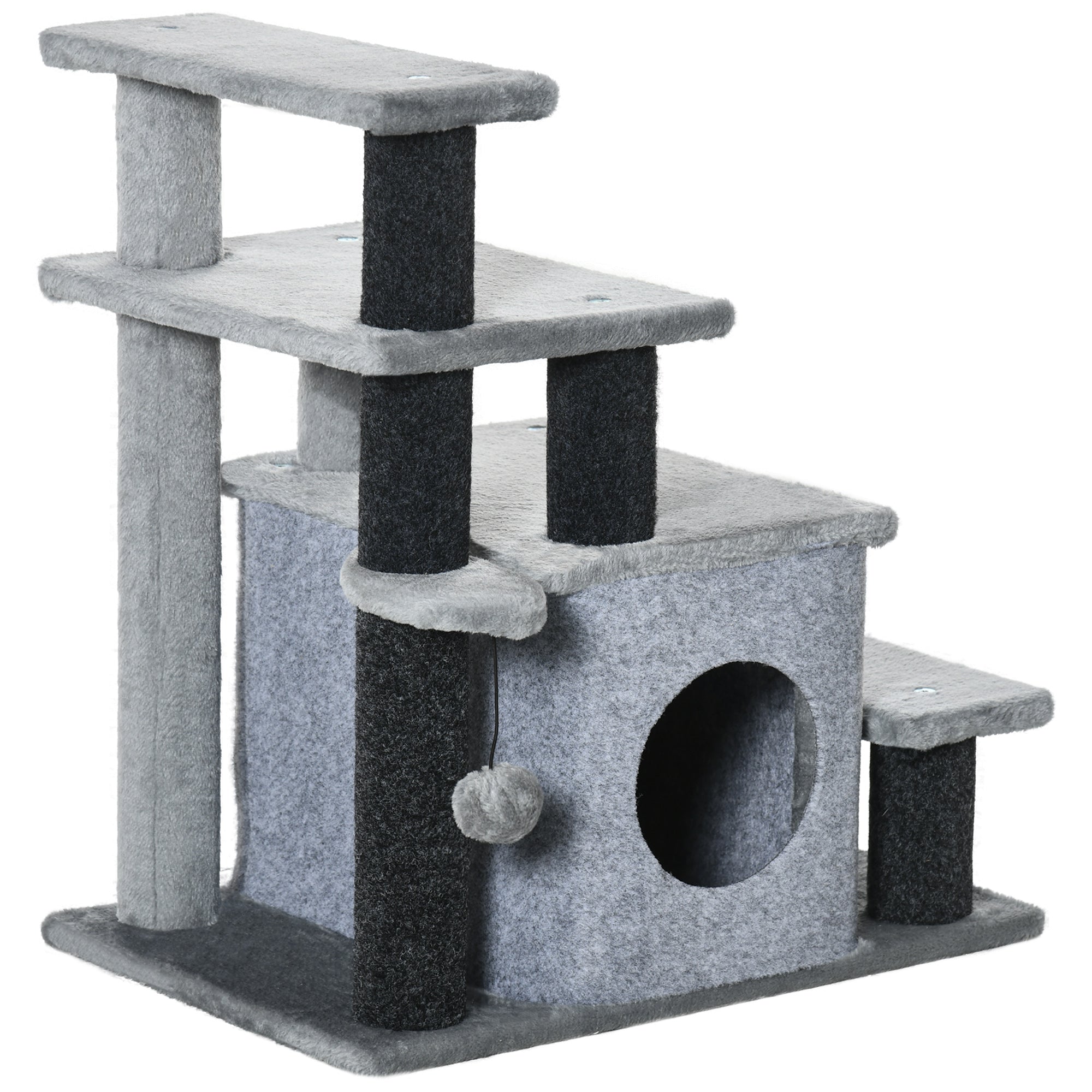 Adjustable Pet Stairs with Cat House